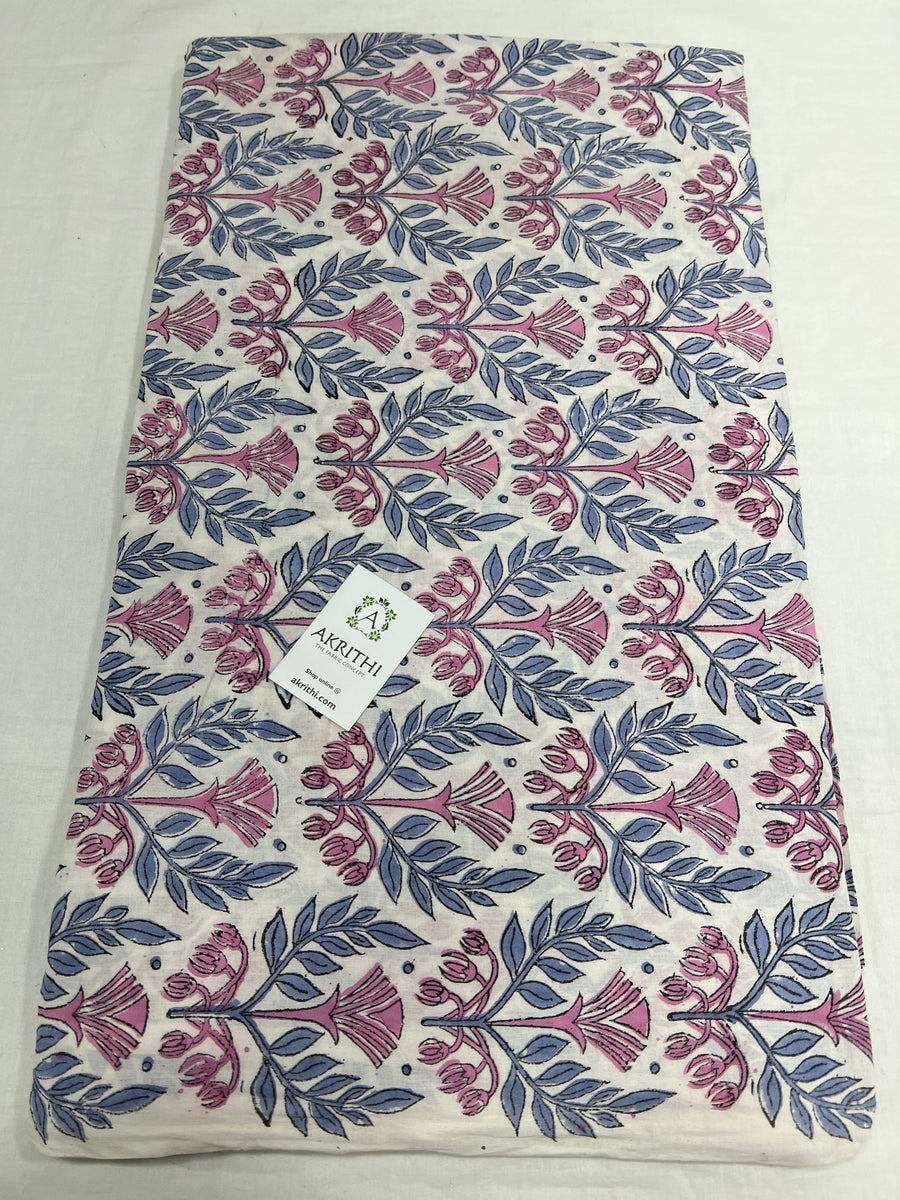 Hand block Printed pure cotton fabric