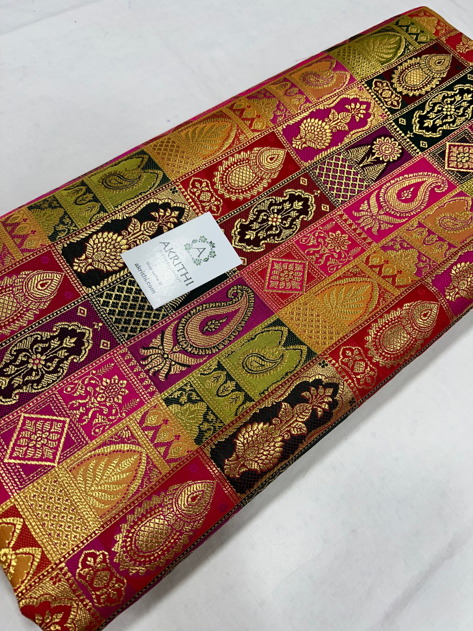 Pure Banarasi brocade fabric 70 cms cut