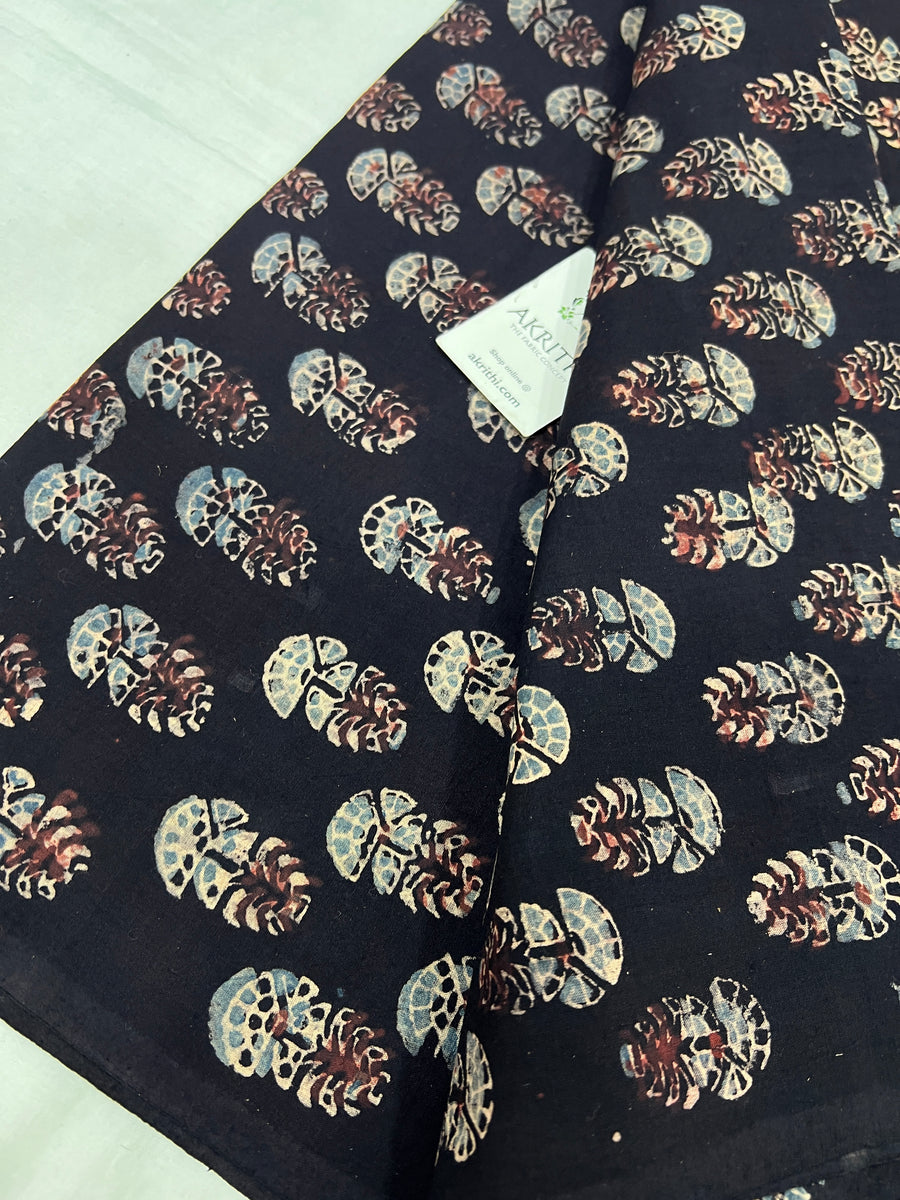 Ajrakh hand block printed pure cotton fabric