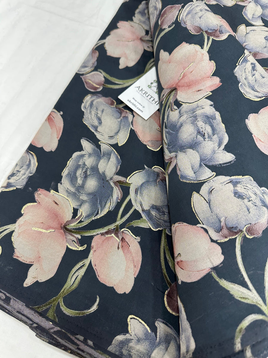 Printed silk fabric