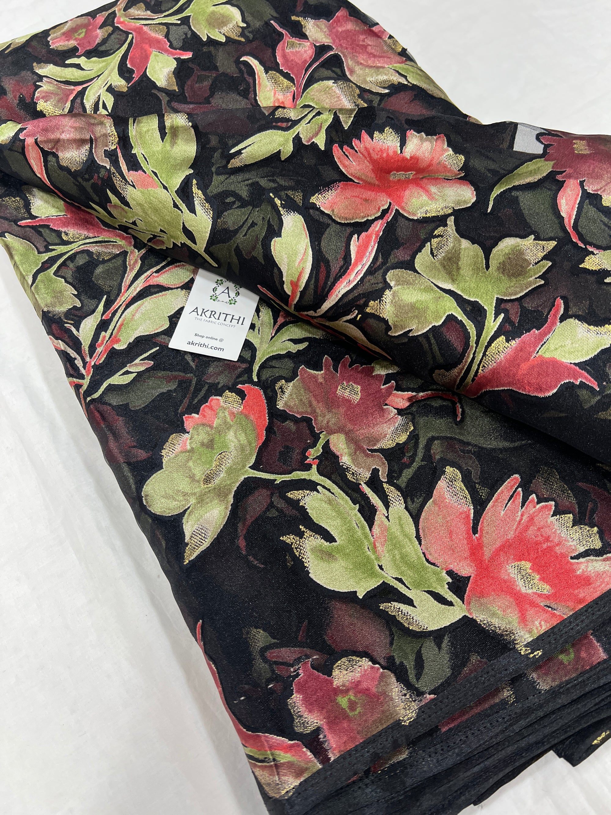 Brasso Digital floral Printed organza fabric