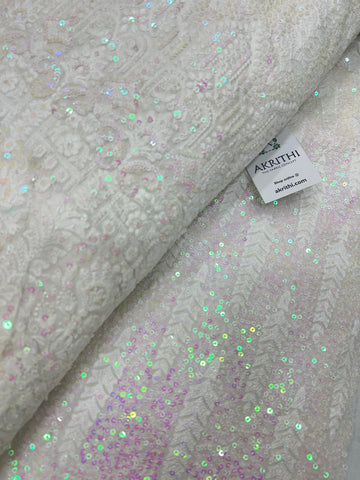 Dyeable Heavy Embroidered georgette fabric