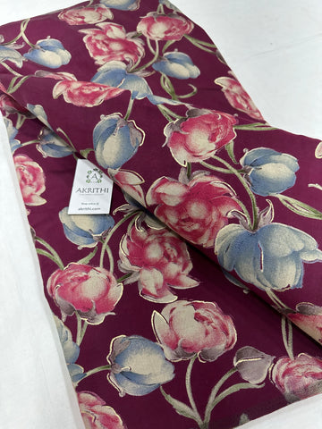 Printed silk fabric