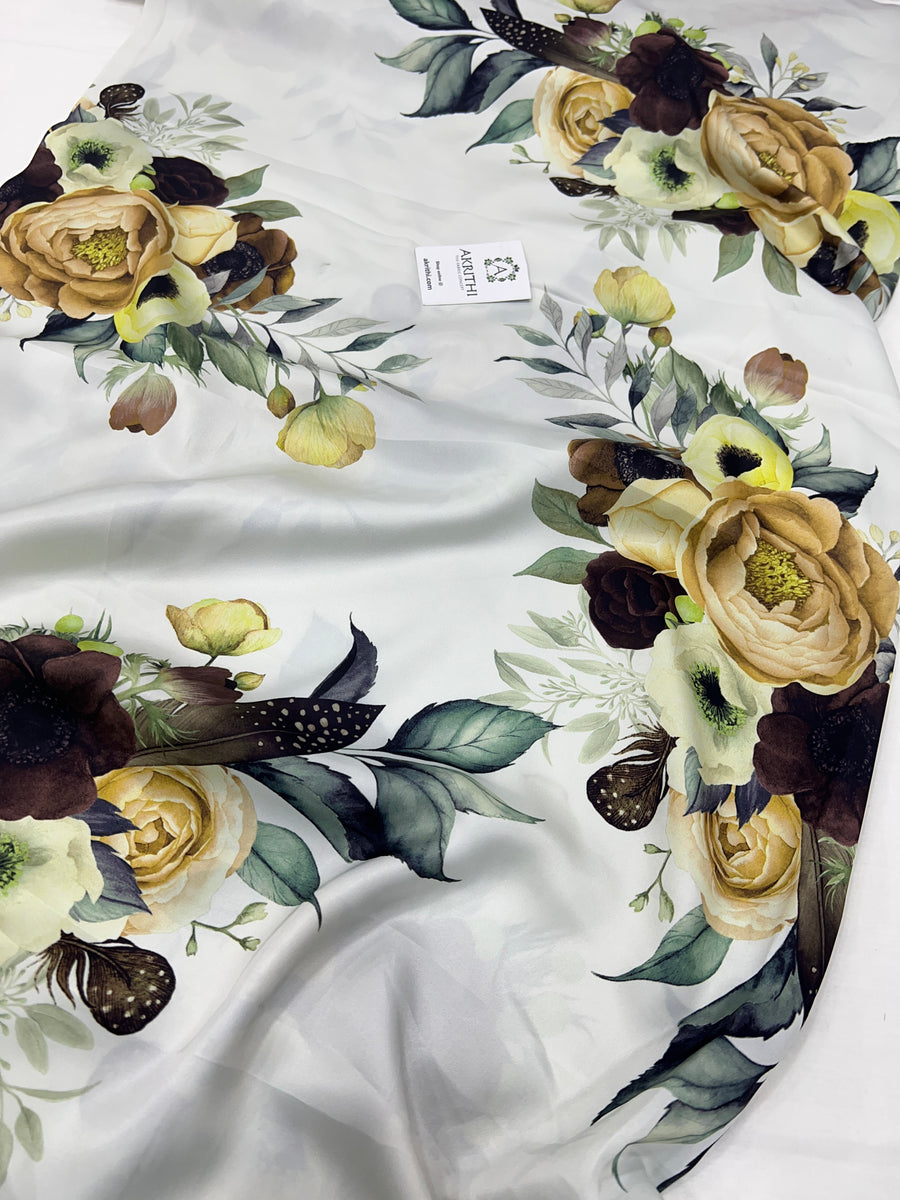 Digital printed modal satin fabric