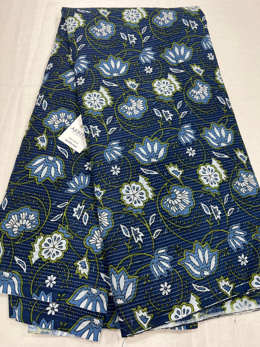 Printed Kantha pure cotton fabric