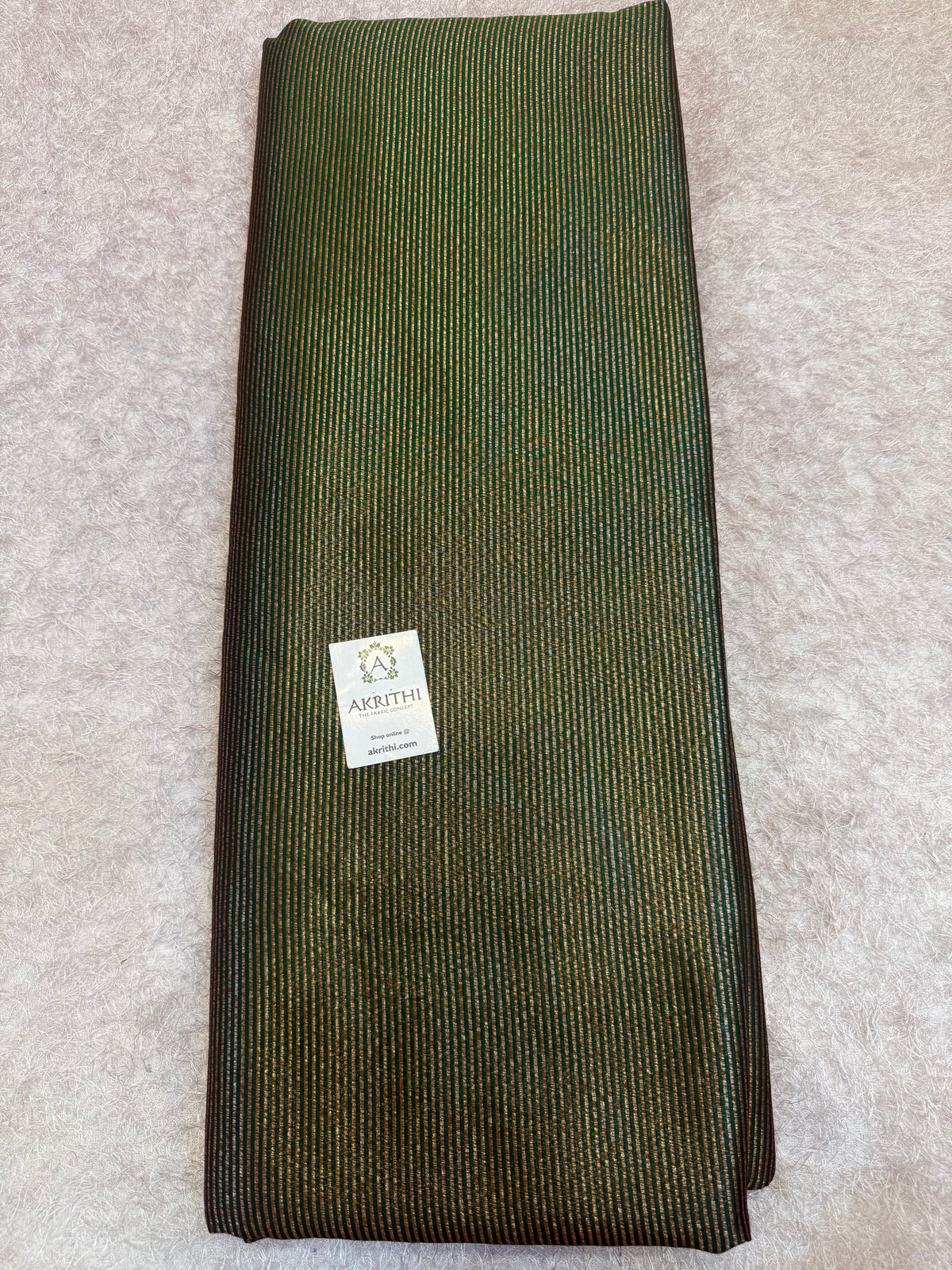 Pure Banarasi brocade striped antique zari fabric