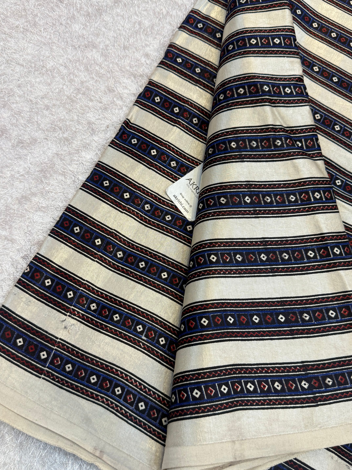 Ajrakh pure mashru silk fabric