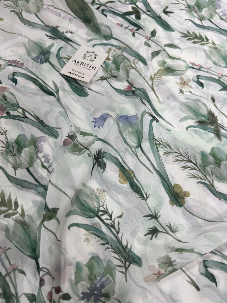 Digital floral printed georgette fabric