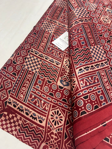 Ajrakh mushru fabric