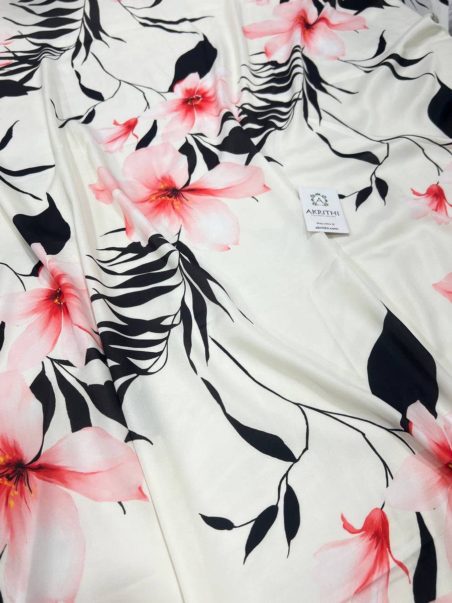 Digital printed modal satin fabric