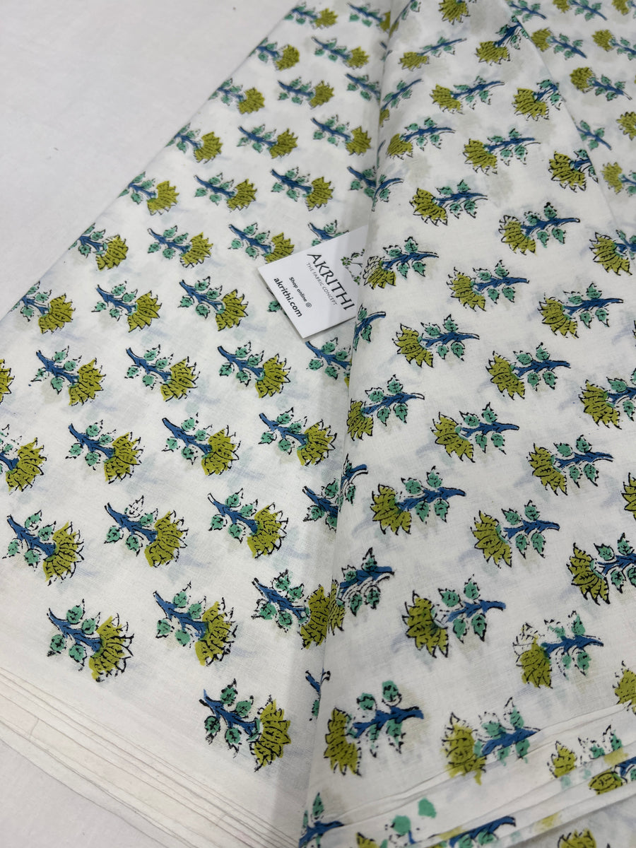 Hand block Printed pure cotton fabric