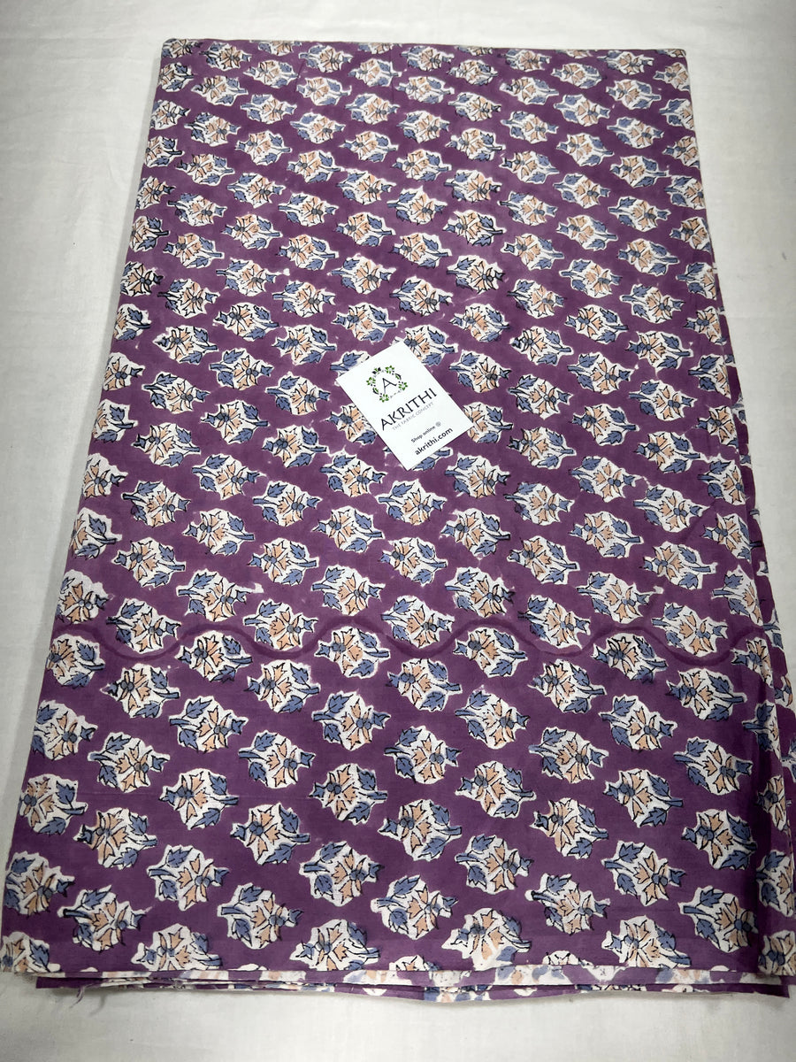 Hand block Printed pure cotton fabric