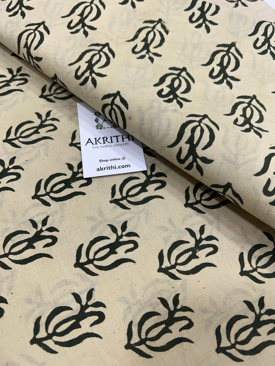 Hand block Printed pure cotton fabric