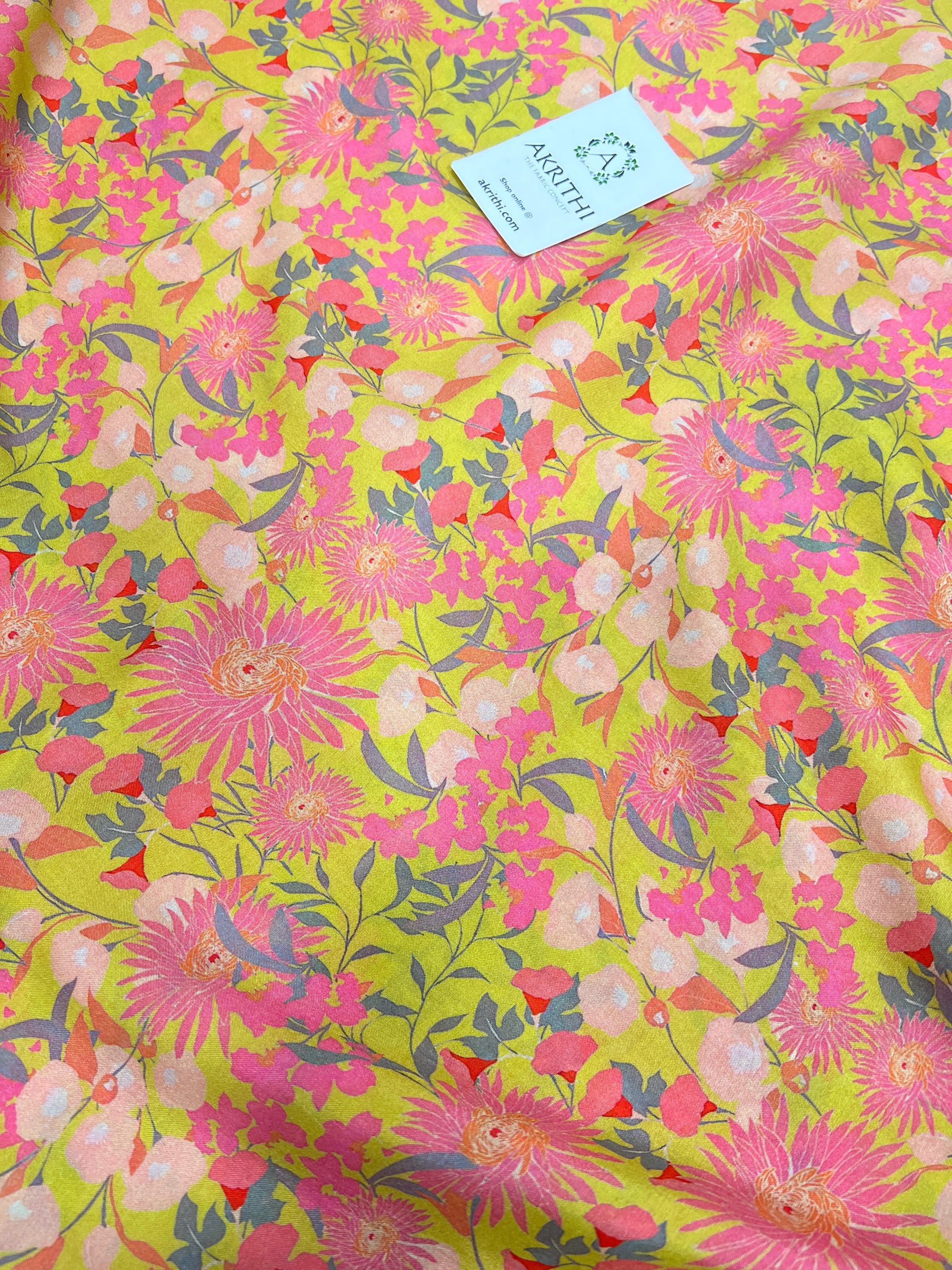 Printed pure muslin fabric