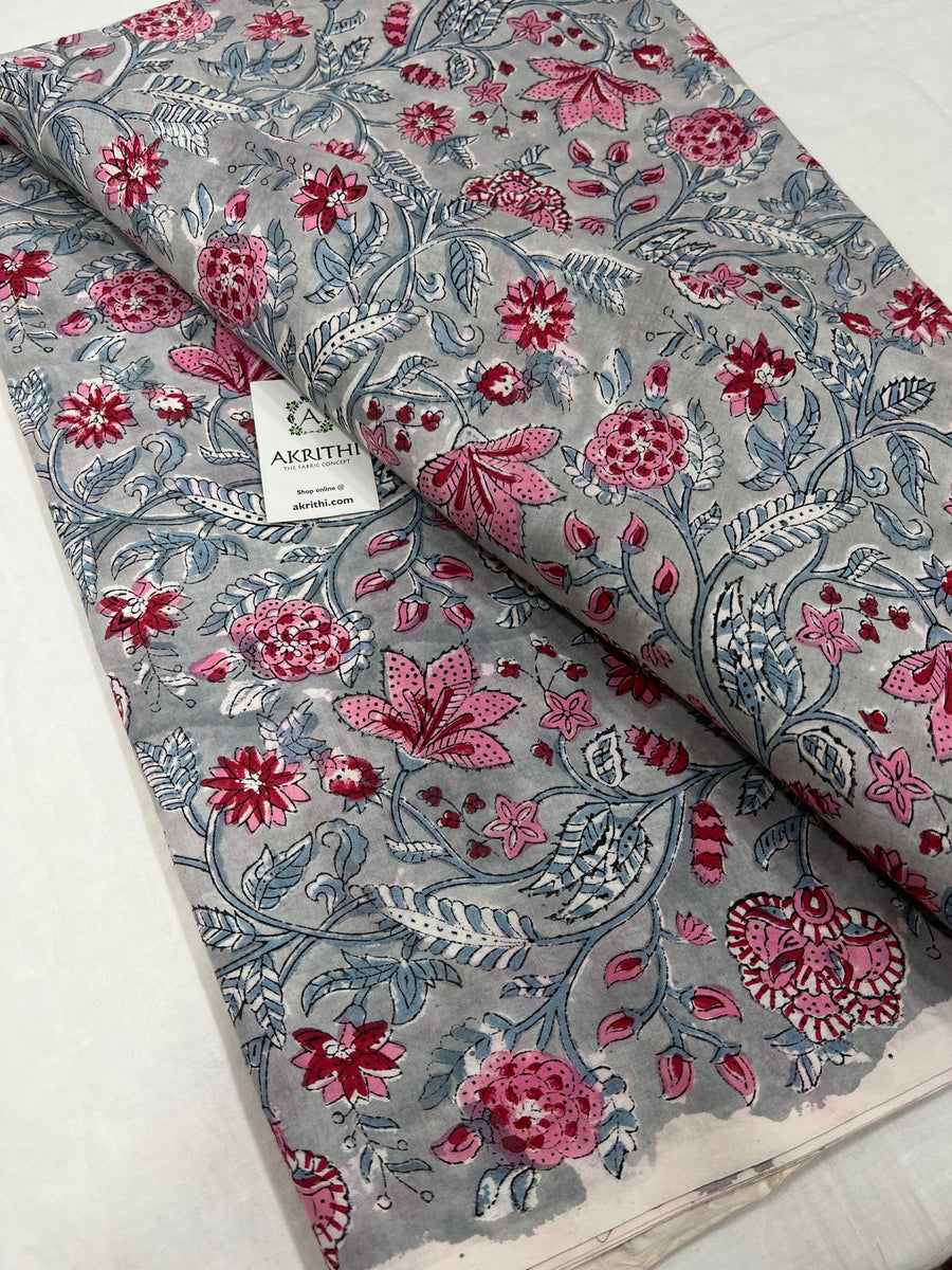 Hand block Printed pure cotton fabric