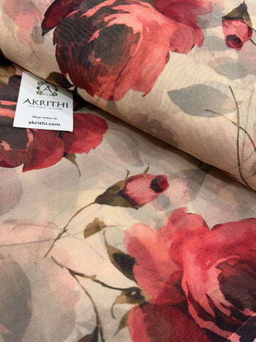 Digital floral Printed organza fabric