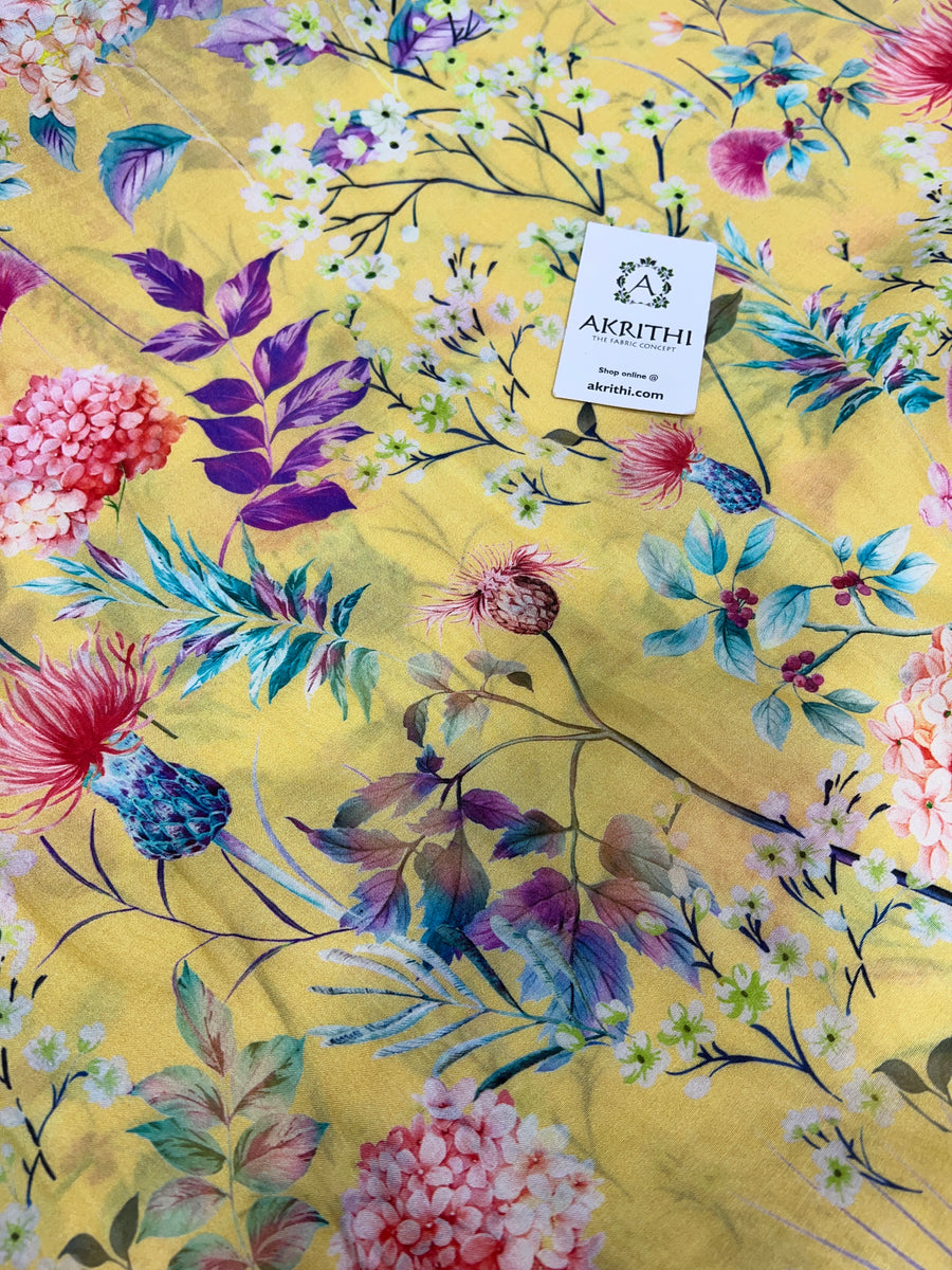 Printed pure muslin fabric