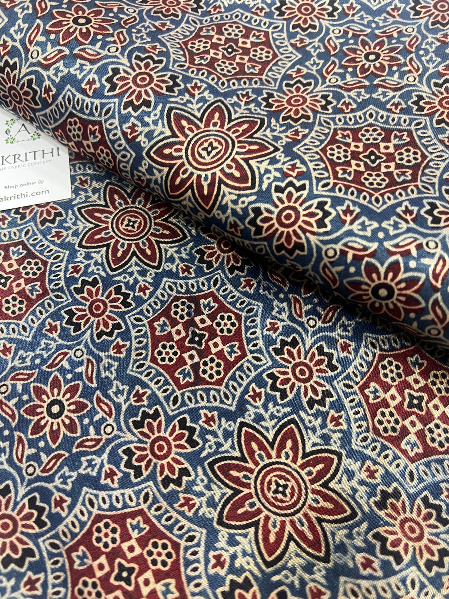 Ajrakh mushru fabric