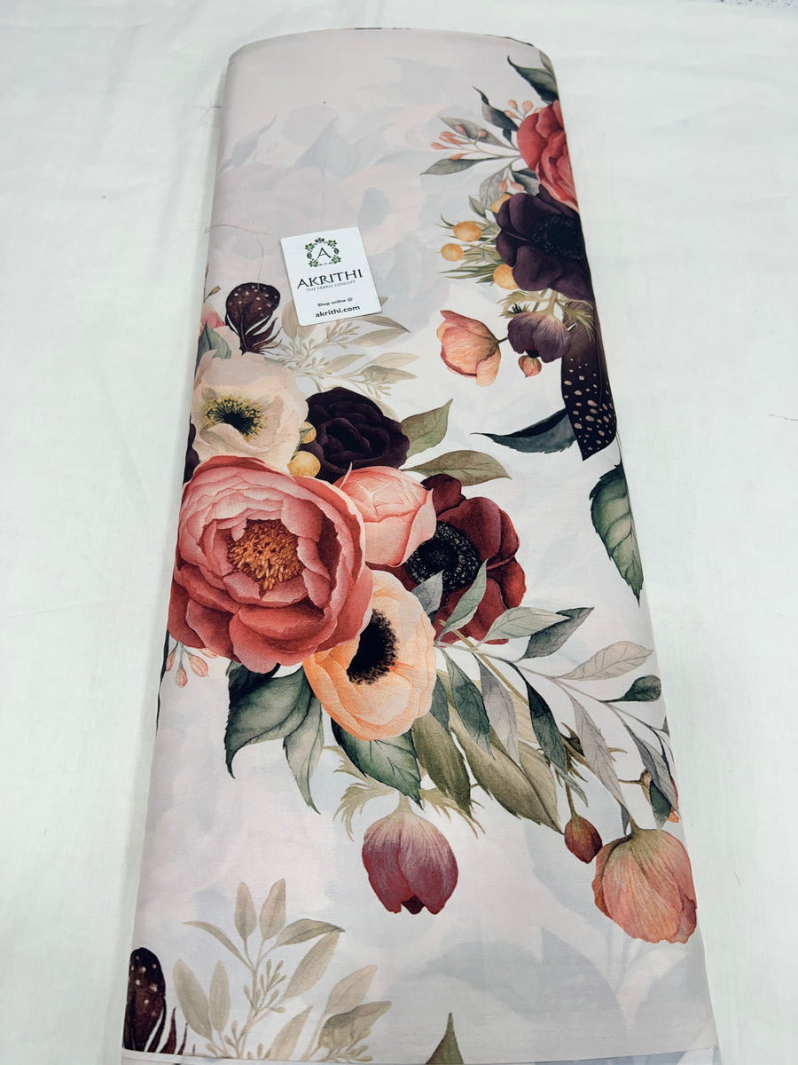 Digital printed modal satin fabric