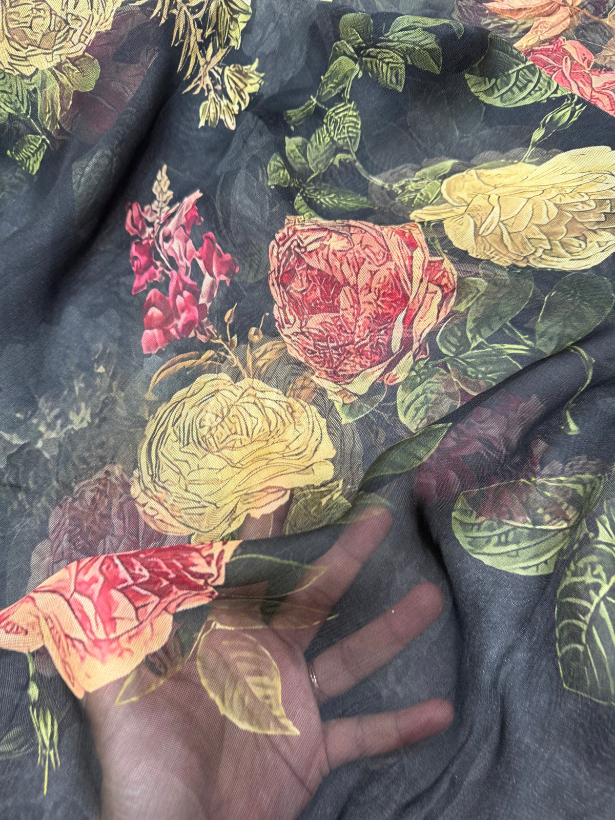 Printed viscose jute fabric