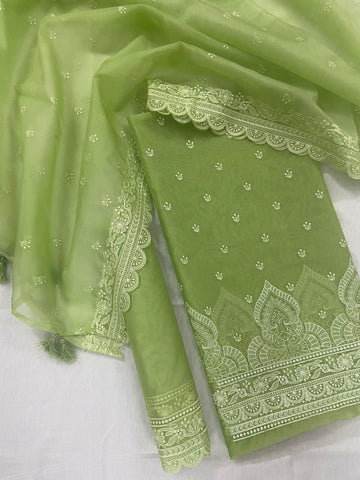 Banarasi organza Chikankari suits