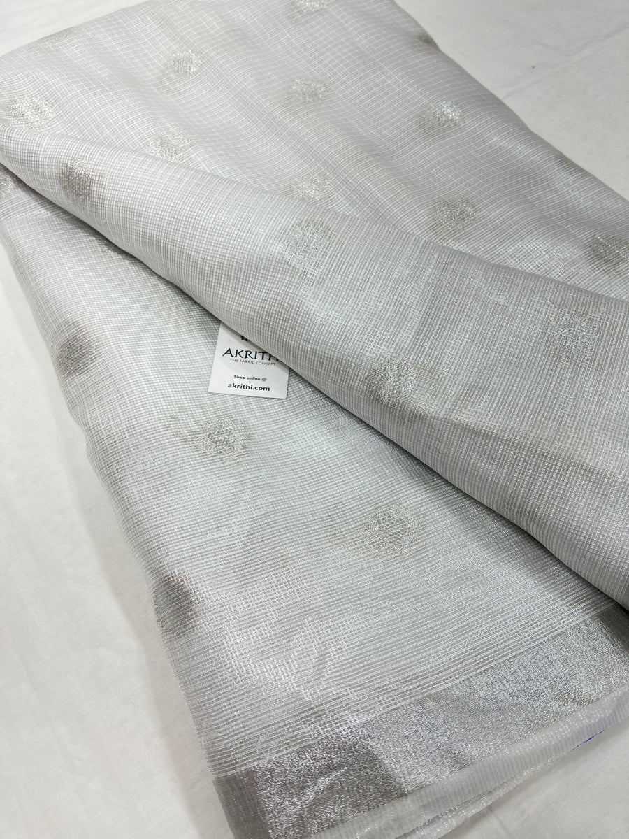 Dyeable Banarasi woven Kota tissue fabric