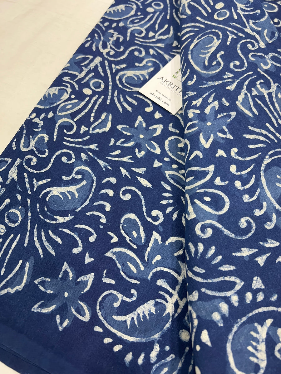 Indigo Printed pure cotton fabric