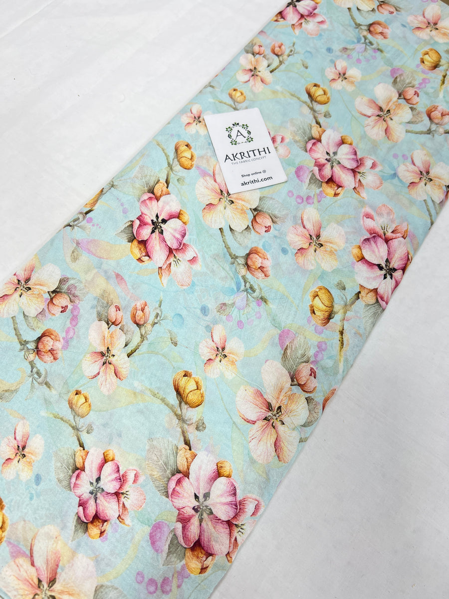 Printed pure muslin fabric