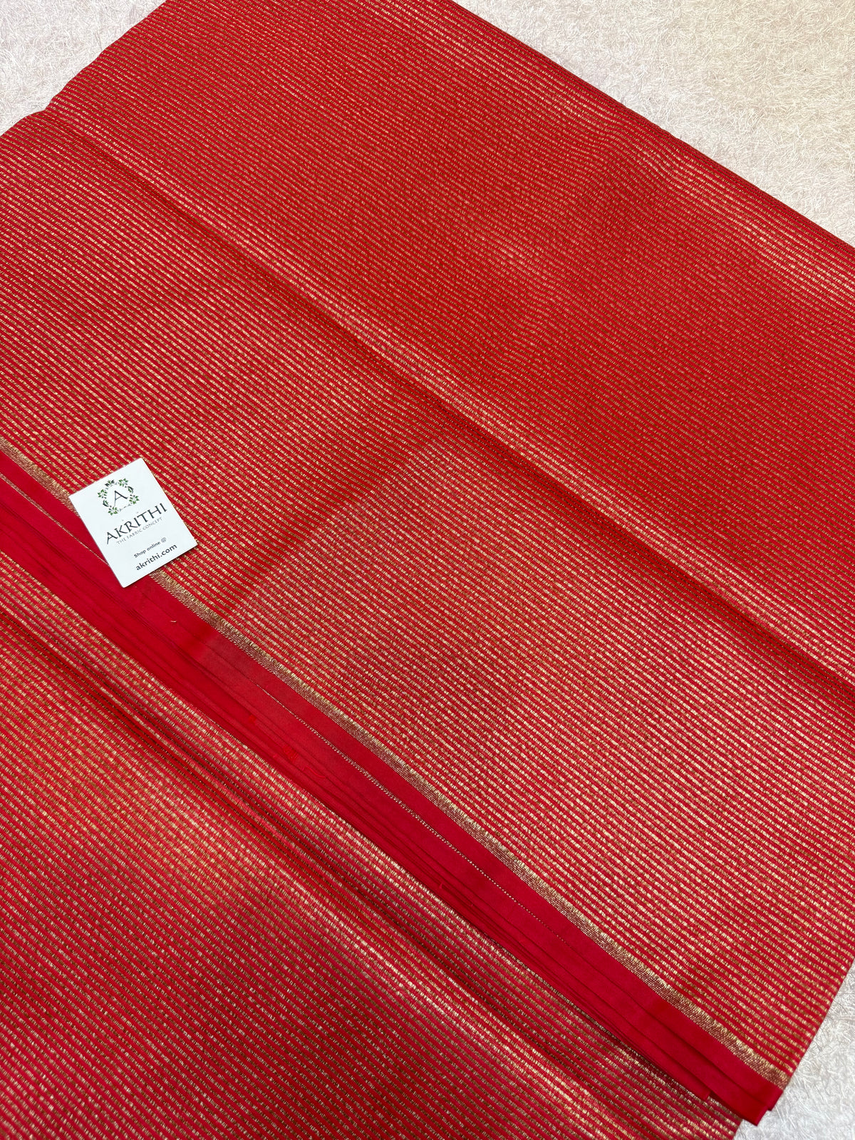 Pure Banarasi brocade striped antique zari fabric