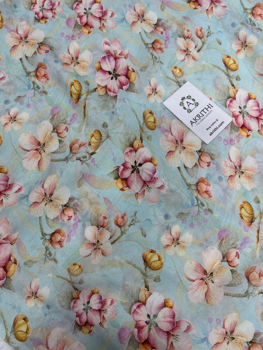 Printed pure muslin fabric