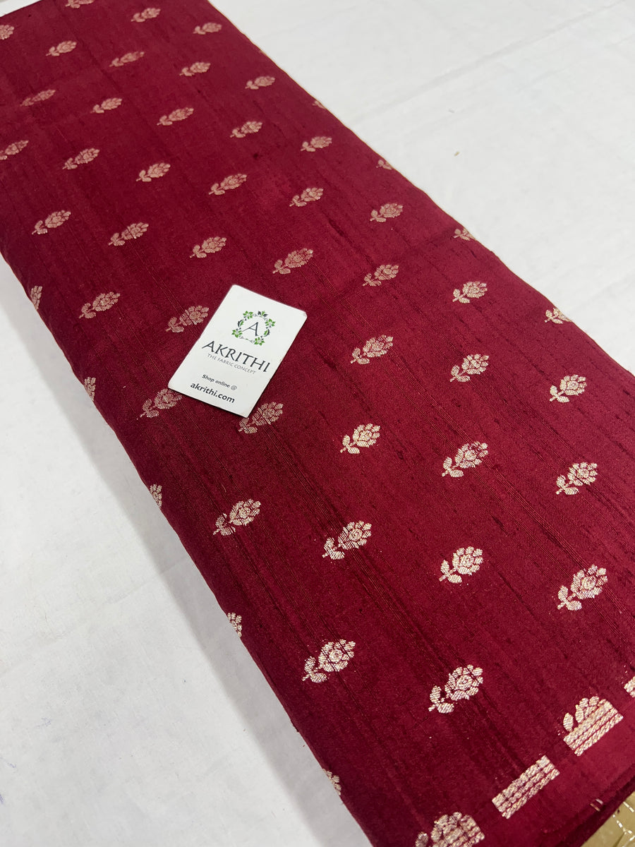 Pure raw silk Banarasi brocade fabric