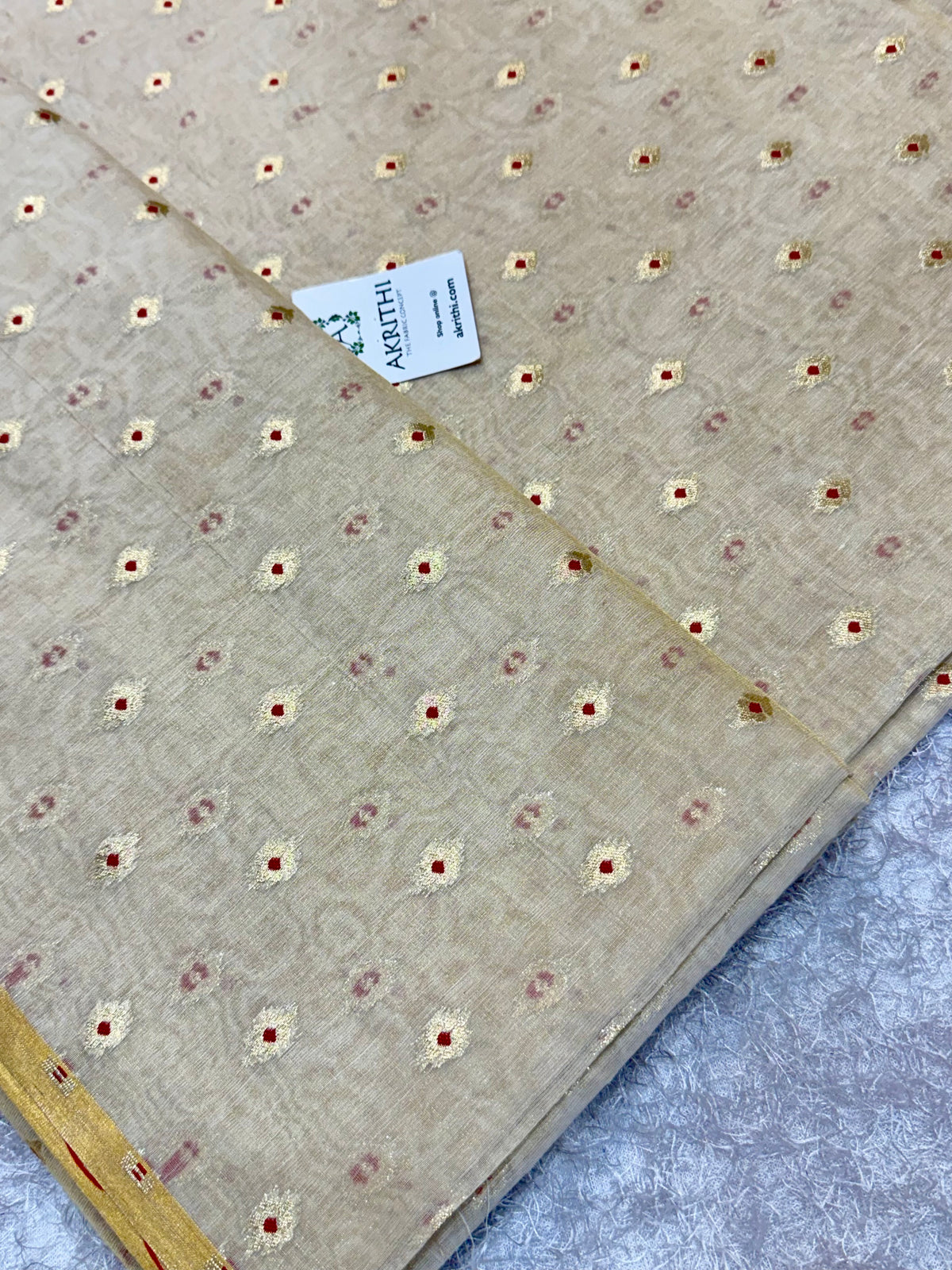 Dyeable banarasi Pure silk chanderi tissue meena butti fabric