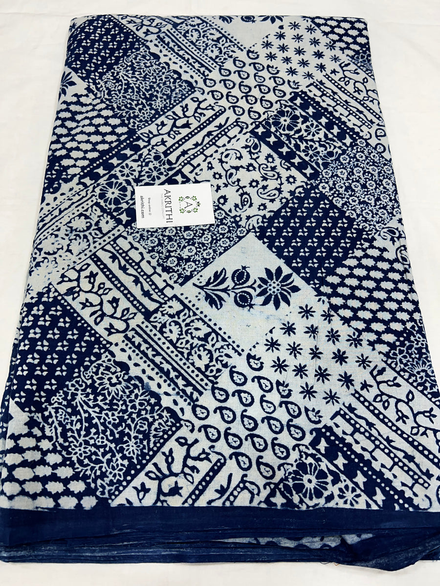 Indigo Printed pure cotton fabric