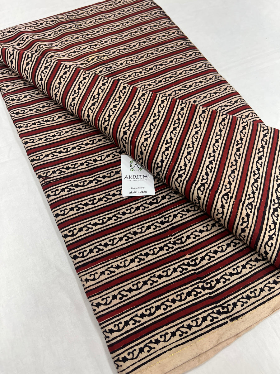 Hand block Printed pure cotton fabric