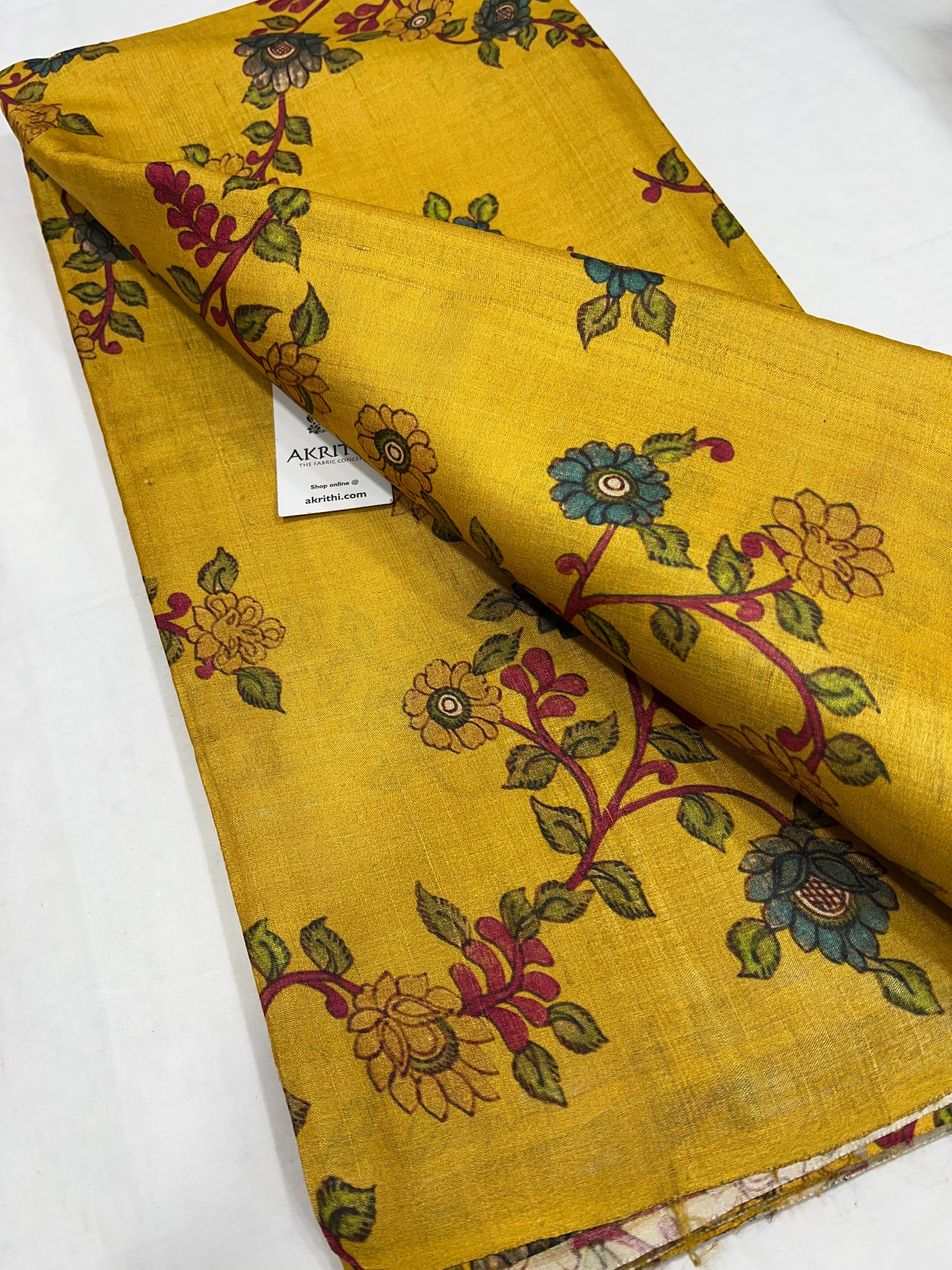 Digital Printed handloom pure tussar silk fabric