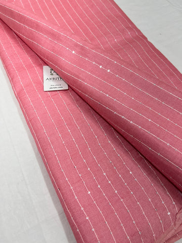 Striped Pure Tussar silk fabric
