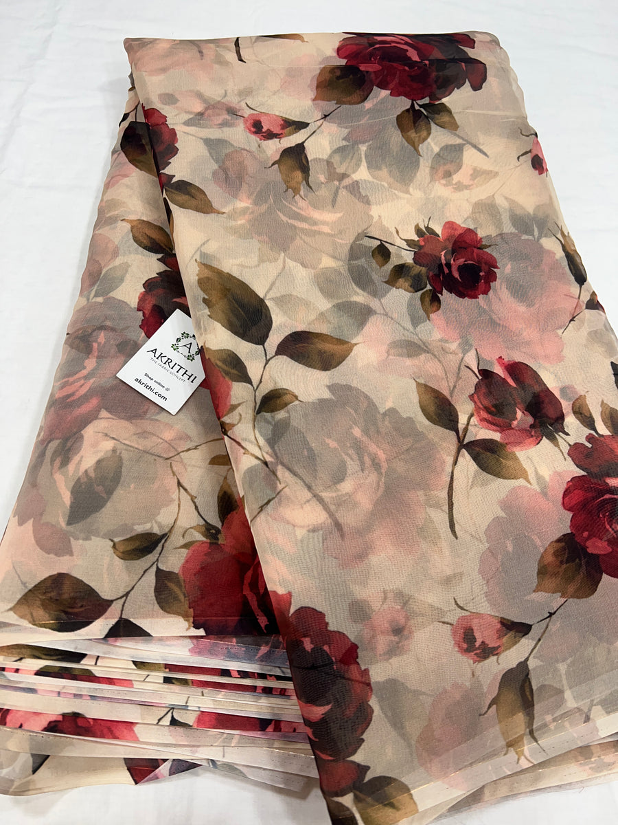 Digital floral Printed organza fabric