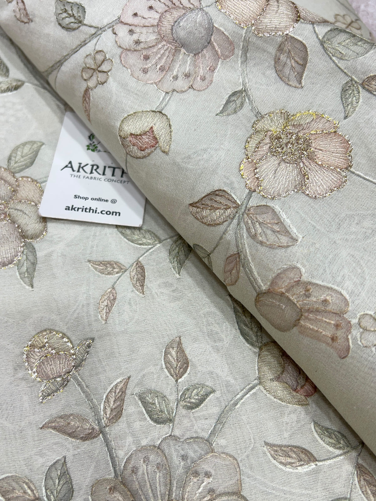 Embroidered Pure Munga Silk Fabric