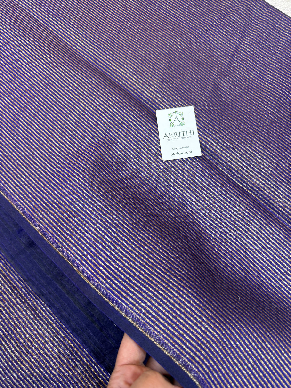 Pure Banarasi brocade striped antique zari fabric