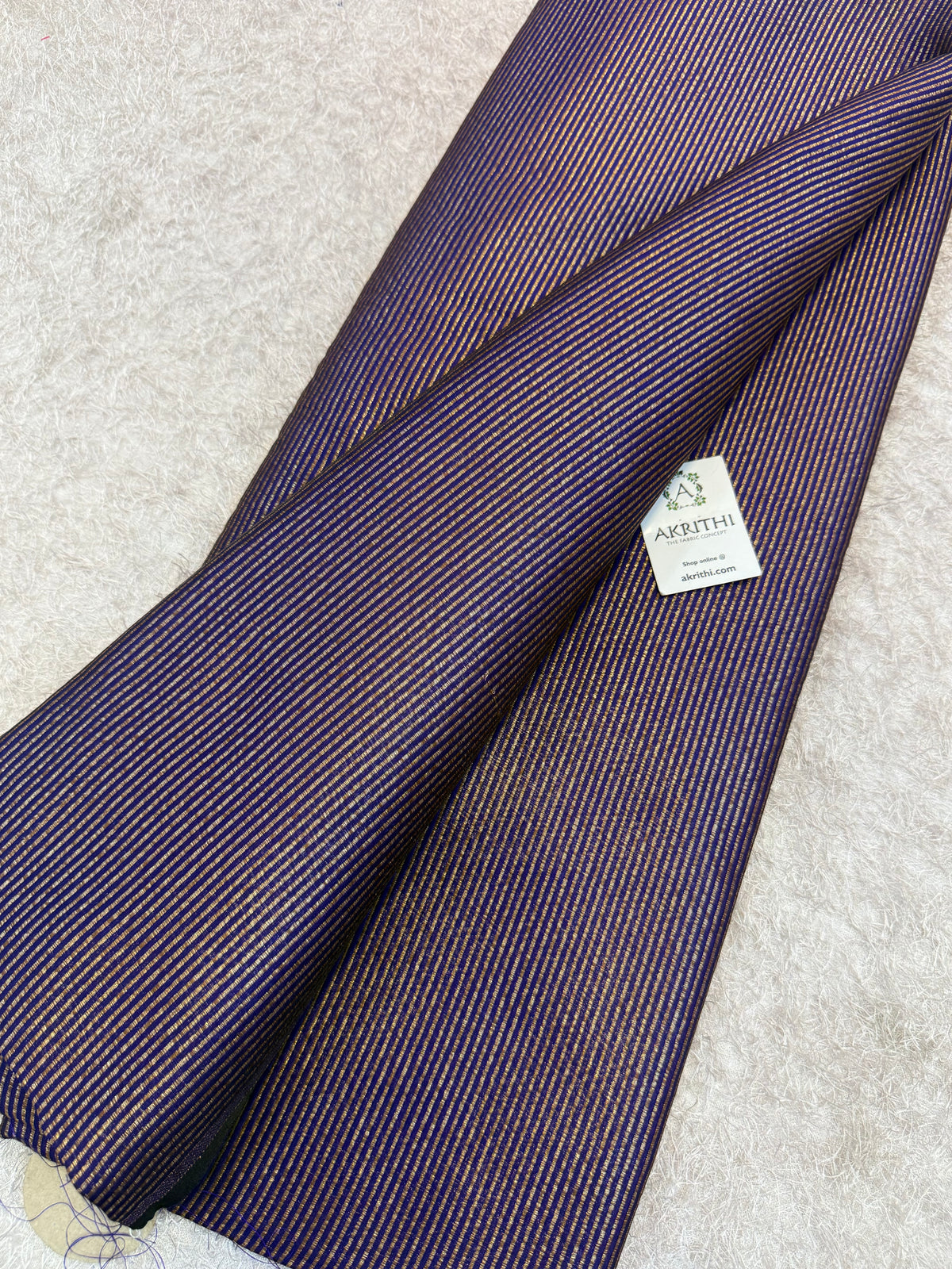 Pure Banarasi brocade striped antique zari fabric