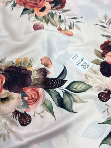 Digital printed modal satin fabric