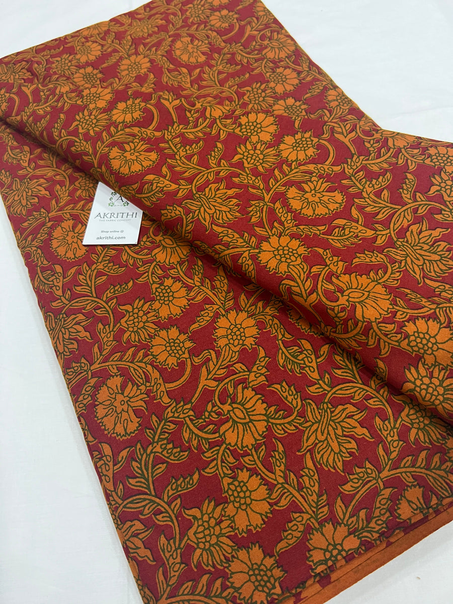 Block Printed pure cotton fabric 80 cms cut