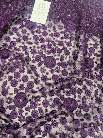 Embroidered pure Georgette fabric