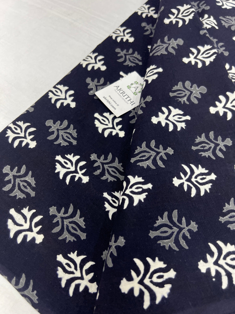 Hand block Printed pure cotton fabric