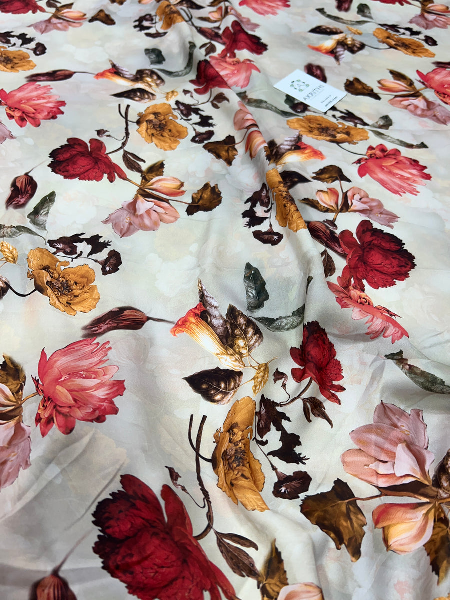 Digital printed modal satin fabric