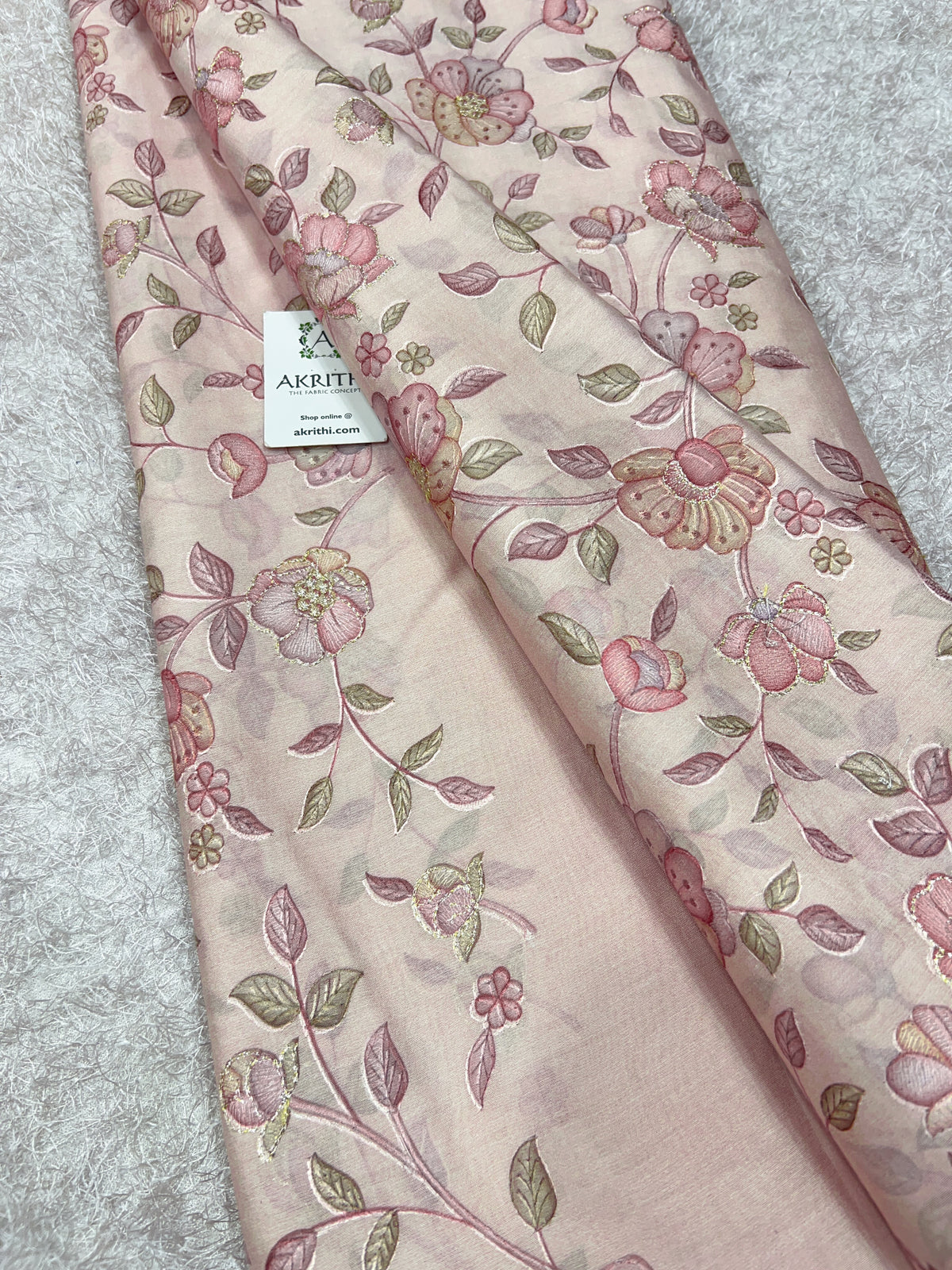 Embroidered Pure Munga Silk Fabric