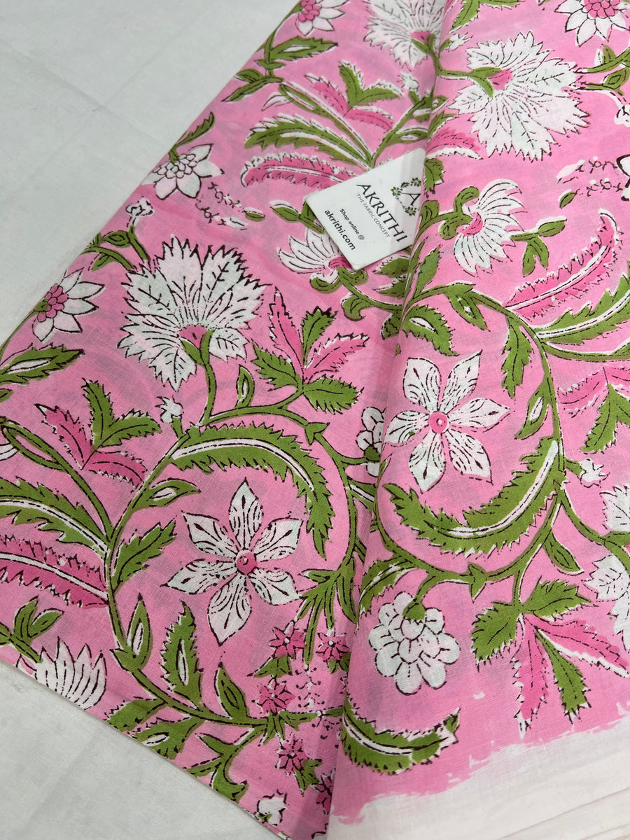 Hand block Printed pure cotton fabric