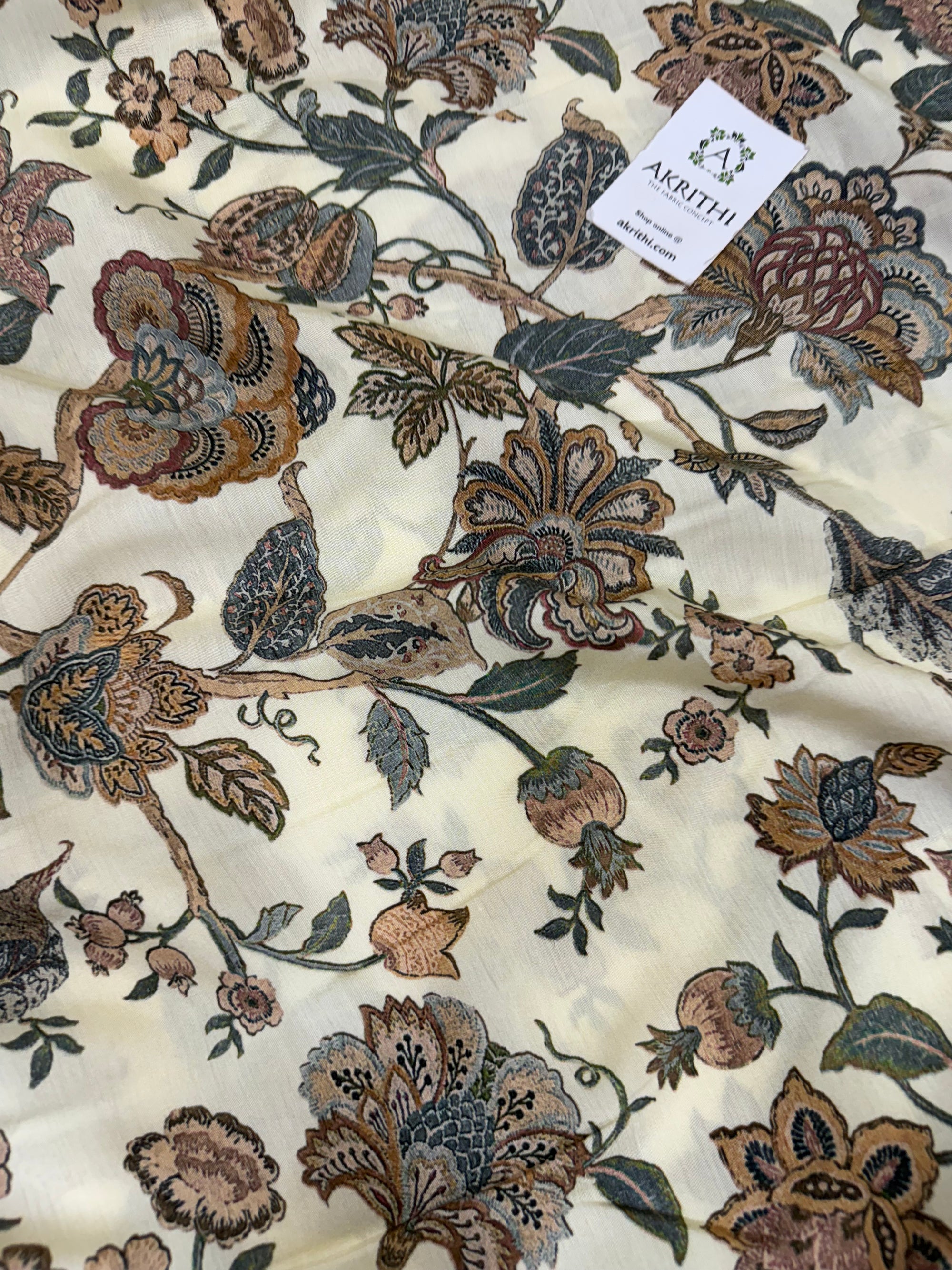 Printed pure muslin fabric