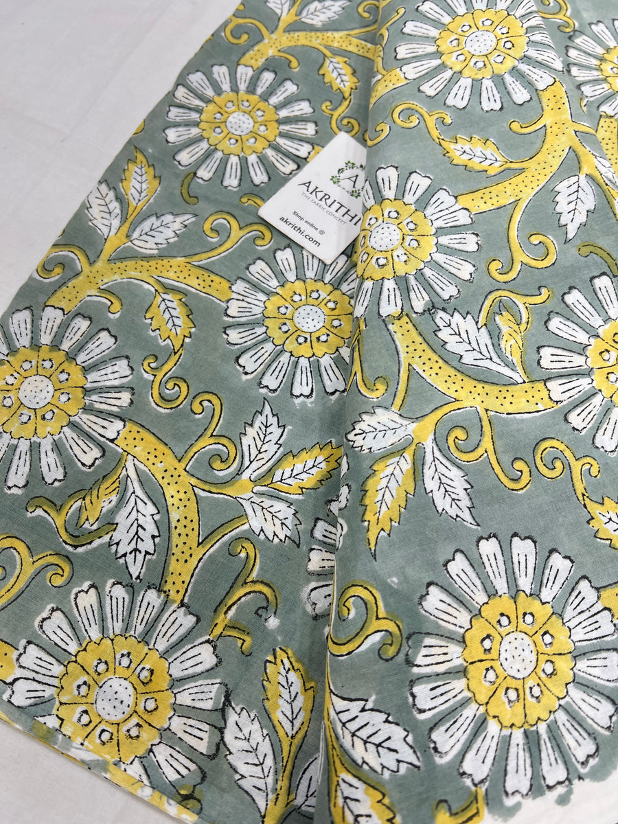 Hand block Printed pure cotton fabric