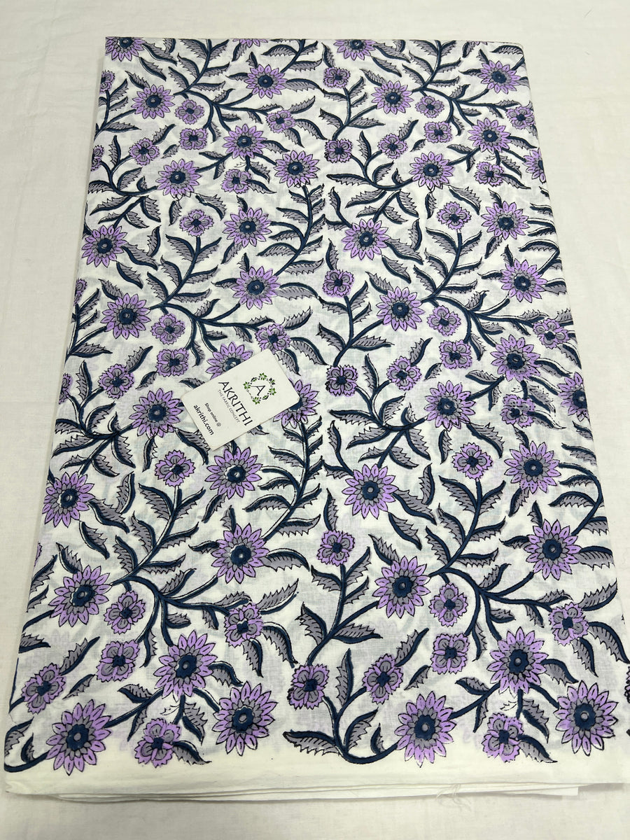 Hand block Printed pure cotton fabric